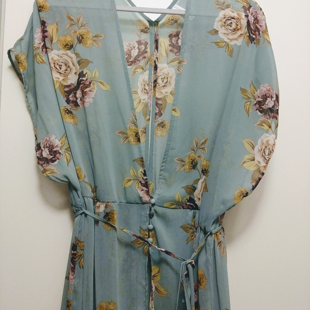 Floor length floral wrap